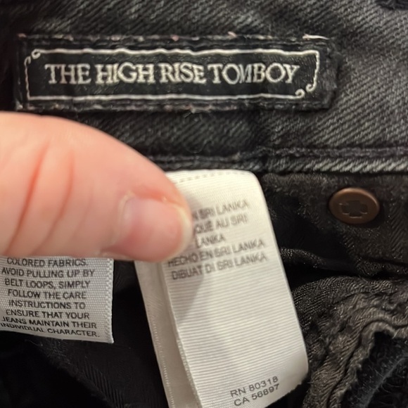 Lucky Brand black wash jeans distressed size 0 x 25. the high-rise tomboy. - Picture 8 of 9